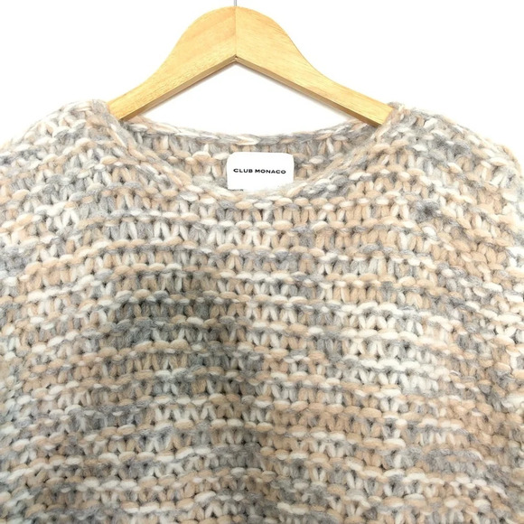 Club Monaco Chunky Pastel Mix Baby Alpaca Blend Knit Sweater Medium - Picture 4 of 9